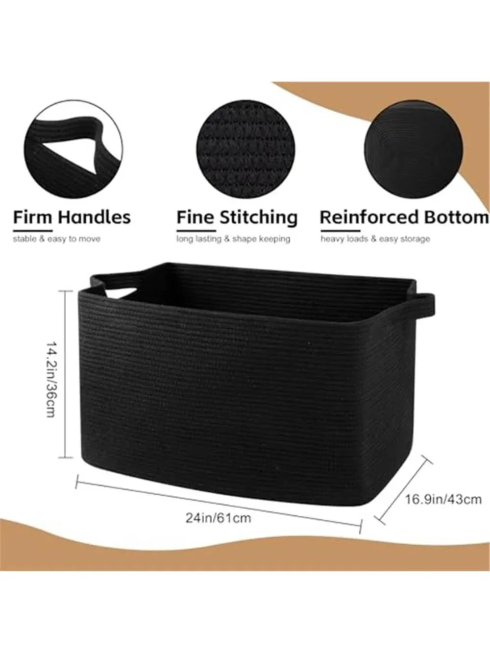 95L Extra Large Blanket Basket Woven Storage Basket